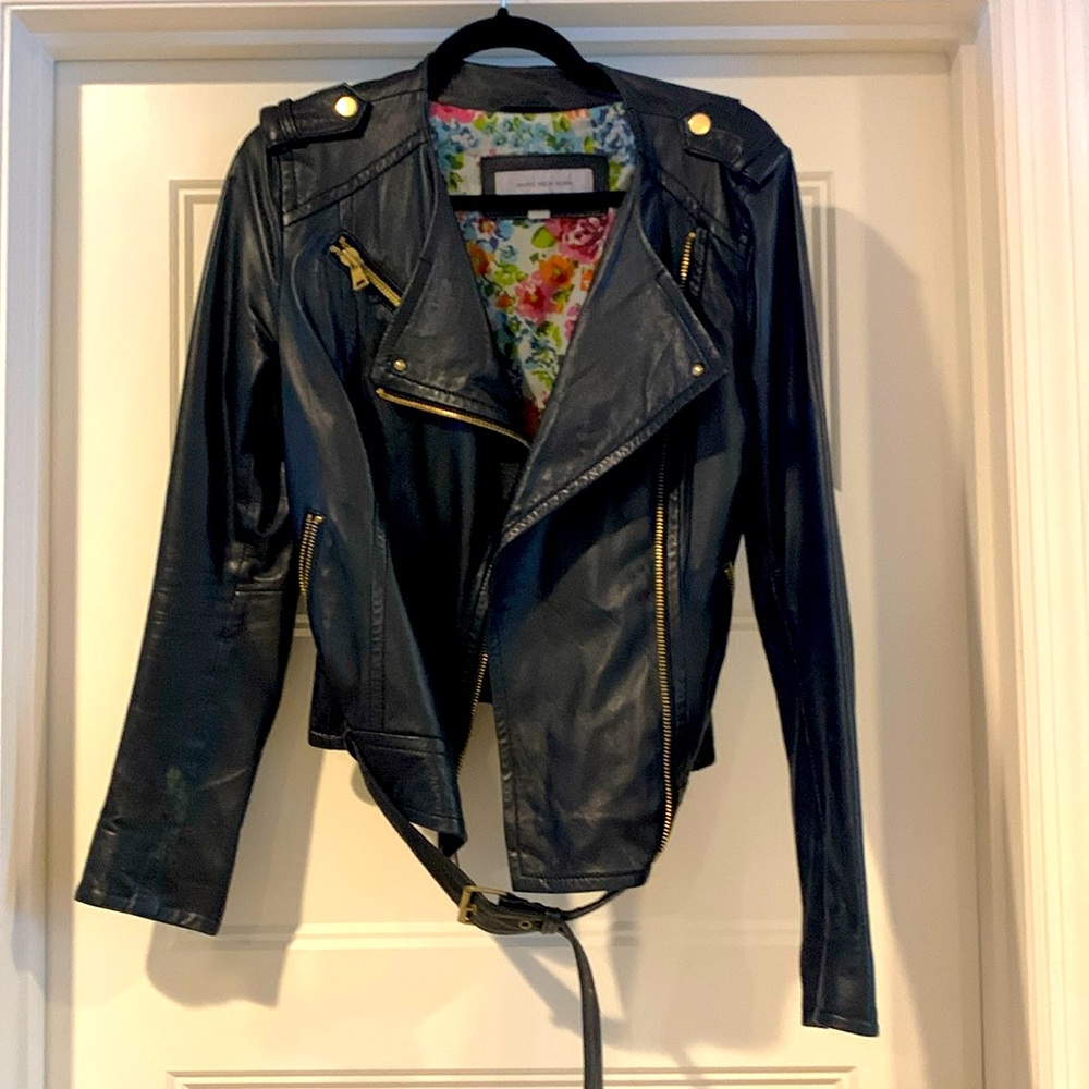 Genuine leather, black, biker jacket